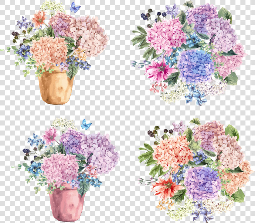 Transparent Potted Flower Clipart   Flowers Watercolor Png Pot  Png DownloadTransparent PNG