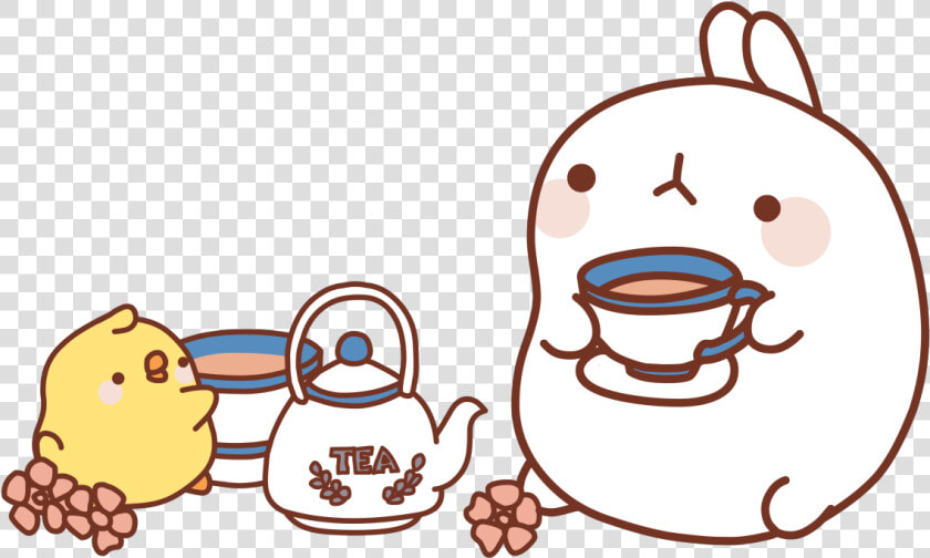 Let S Have A Cup Of Tea Piupiu   Molang Y Piu Piu Png  Transparent PngTransparent PNG