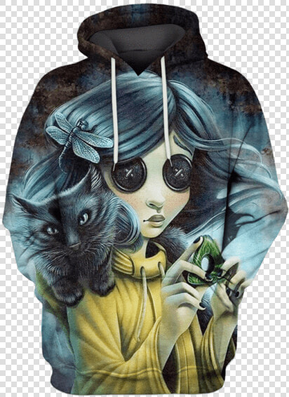 Gearhuman 3d Coraline And Black Cat Hoodies   Coraline Fanart  HD Png DownloadTransparent PNG