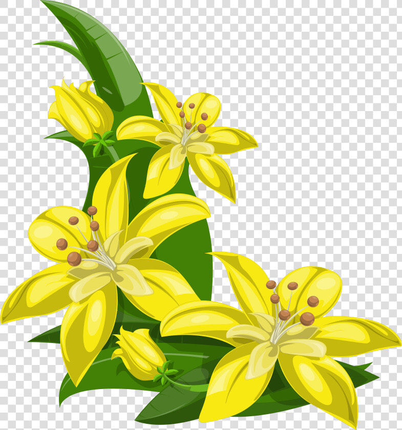 Lily Flowers Clipart At Getdrawings   Clipart Yellow Flowers Border  HD Png DownloadTransparent PNG