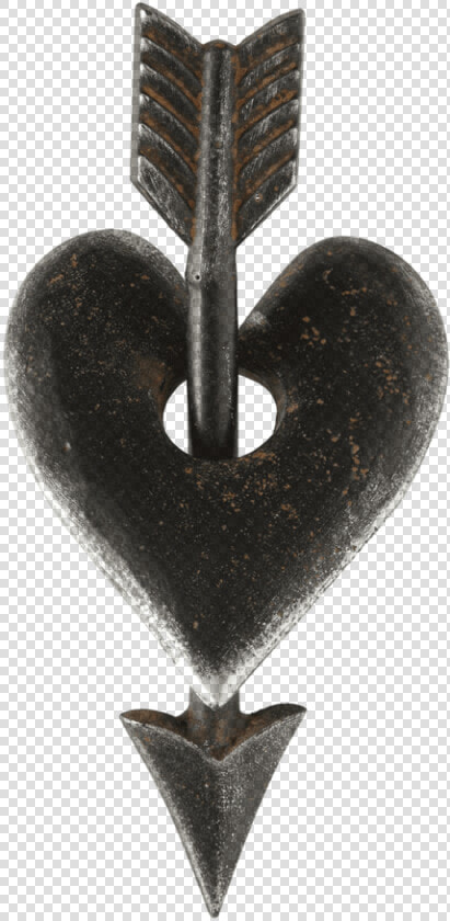 10 L X 4 3 4 W Cast Iron Heart  amp  Arrow Decoration   Metal Heart And Arrow  HD Png DownloadTransparent PNG