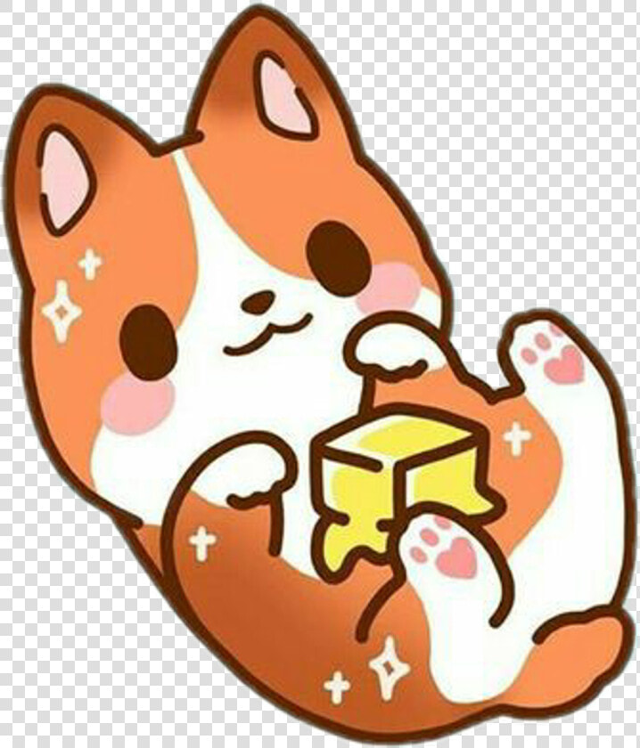  freetoedit  cute  kawaii  fox  dog  food  butter  sprinkles   Cute Dog Drawing Kawaii  HD Png DownloadTransparent PNG