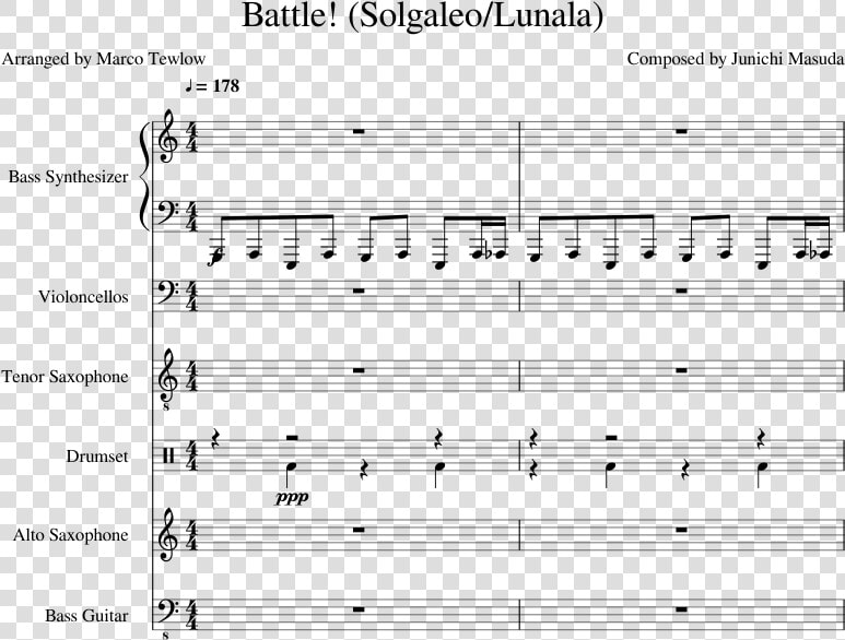 Battle Solgaleo   Lunala   Png Download   Sheet Music  Transparent PngTransparent PNG