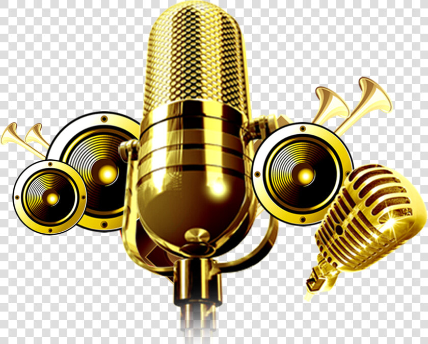 Transparent Retro Microphone Png   Gold Microphone Png  Png DownloadTransparent PNG