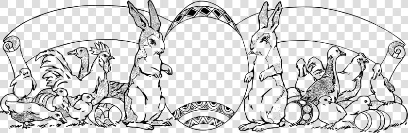 Transparent Free Easter Clipart   Rabbit Easter Clipart Black And White  HD Png DownloadTransparent PNG