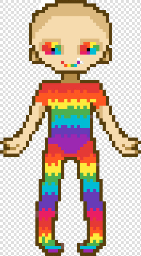 Rainbow Cancer Girl   Grid Minecraft Pixel Art  HD Png DownloadTransparent PNG