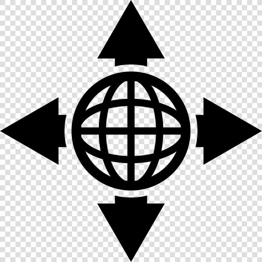 Globe Grid With Four Arrows To Different Directions   Wan Icon  HD Png DownloadTransparent PNG