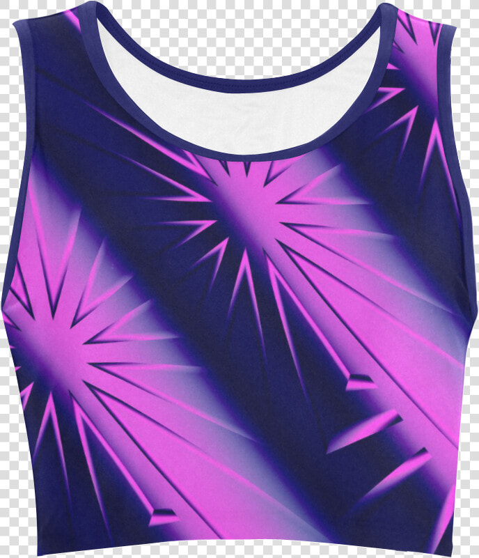 Abstract Purple And Blue Starburst Women S Crop Top   Black Crop Top With Stars  HD Png DownloadTransparent PNG