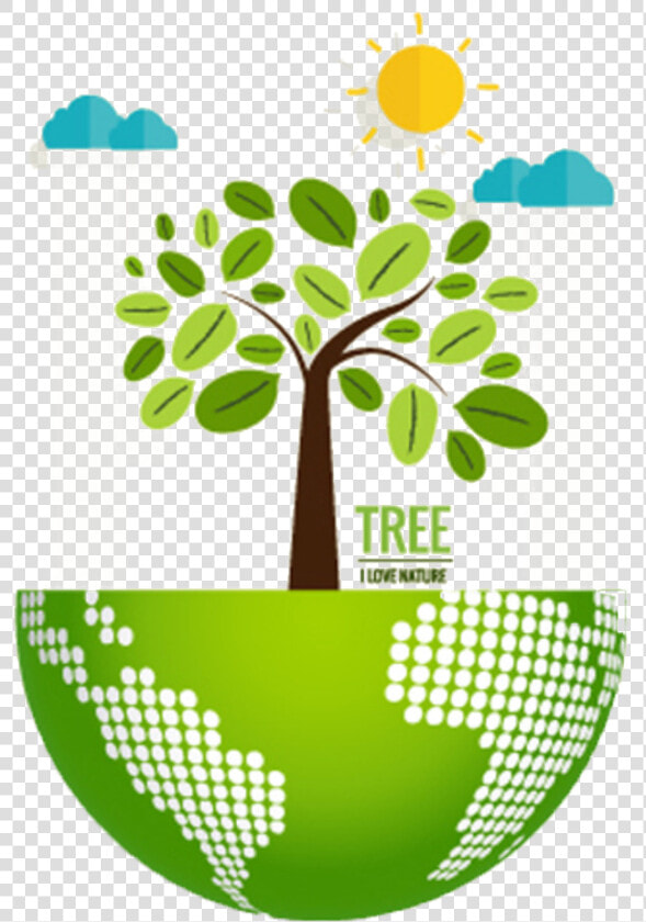 Nature Environmentally Friendly Ecology Illustration   Love Nature Vector  HD Png DownloadTransparent PNG