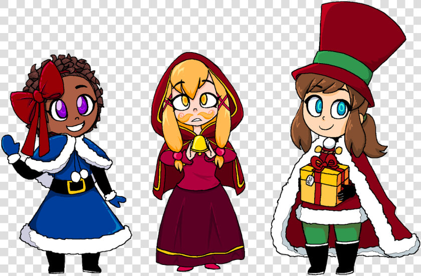 Cartoon Fictional Character Christmas   Hat Kid And Bow Kid Art  HD Png DownloadTransparent PNG