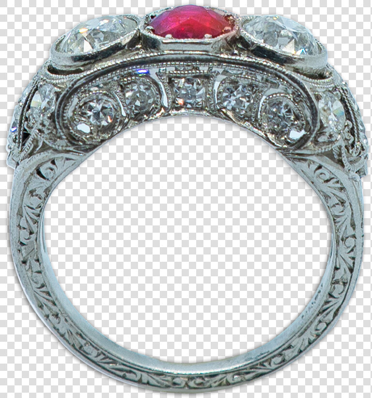 Ruby Ring Estate Sideview   Engagement Ring  HD Png DownloadTransparent PNG