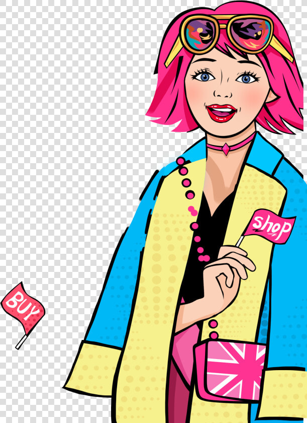 Color Pop Style Hand Drawn Girl Png And Psd  Transparent PngTransparent PNG