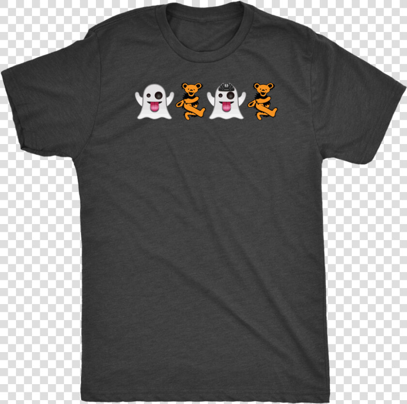 Adult Retro Ghost Bear Emojis Tri Blend T shirt Class   Your Girl My Girl  HD Png DownloadTransparent PNG