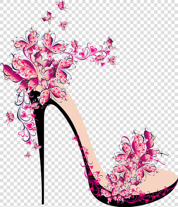 Sapato Com Borboletas   Simbolo De La Feminidad  HD Png DownloadTransparent PNG