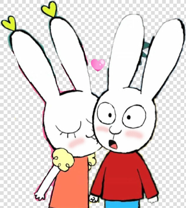  simonrabbit  kiss  enamorados😍  avergonzado  cutte   Simon Super Lapin Dessin Animé  HD Png DownloadTransparent PNG