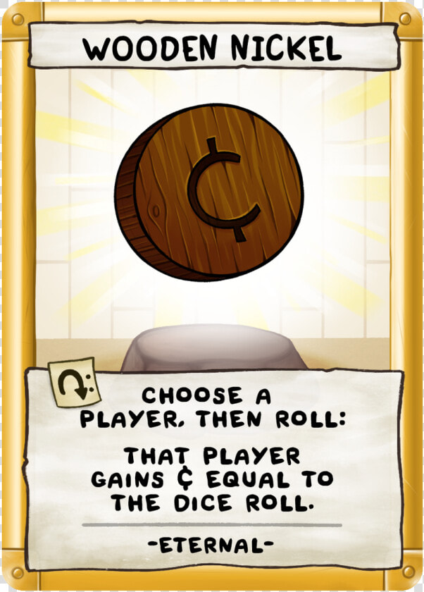 Wooden Nickel   Binding Of Isaac Four Souls Loot Card  HD Png DownloadTransparent PNG