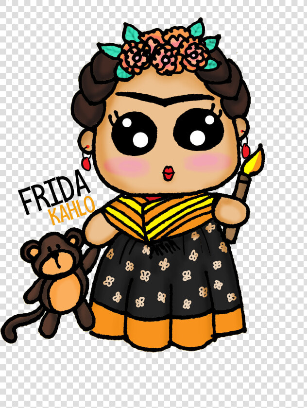 Furniture Clipart Kawaii   Cute Frida Kahlo Cartoon  HD Png DownloadTransparent PNG