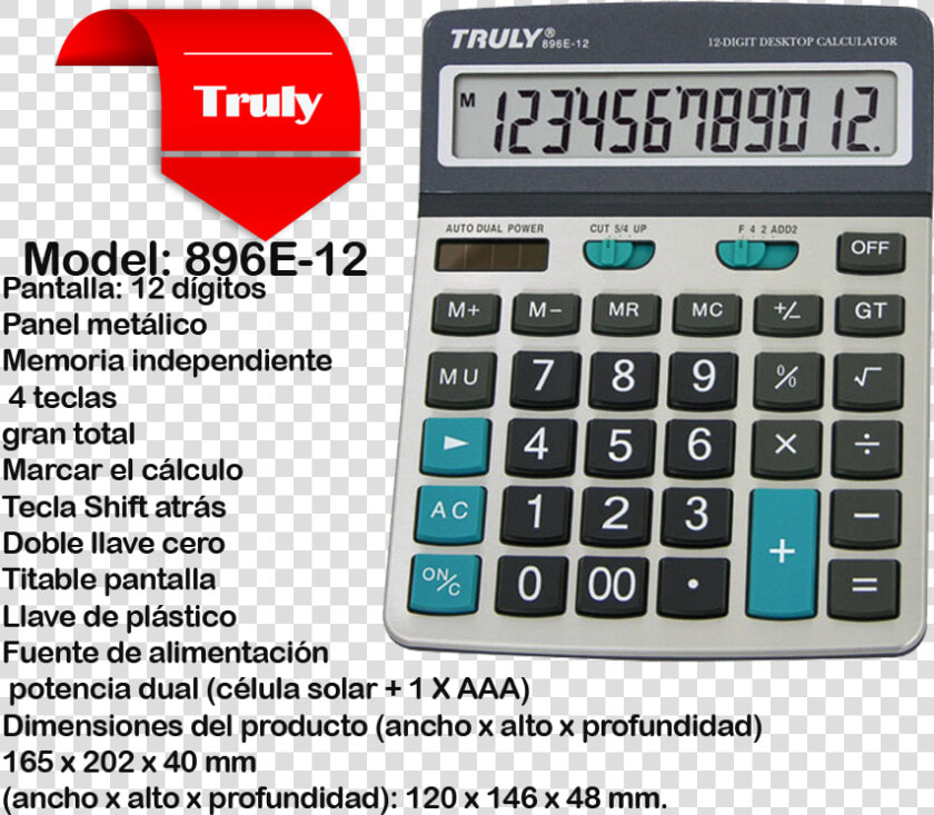 Truly Calculator 894e  HD Png DownloadTransparent PNG