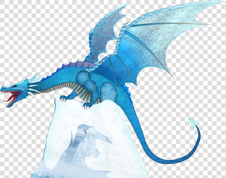 Cryodragon Ice Dragon On Iceberg   Ice Dragon Fire Clipart  HD Png DownloadTransparent PNG