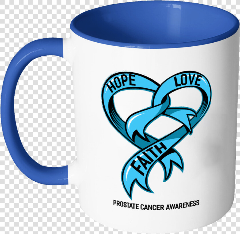 Hope Love Faith Prostate Cancer Awareness Light Blue   Mug  HD Png DownloadTransparent PNG