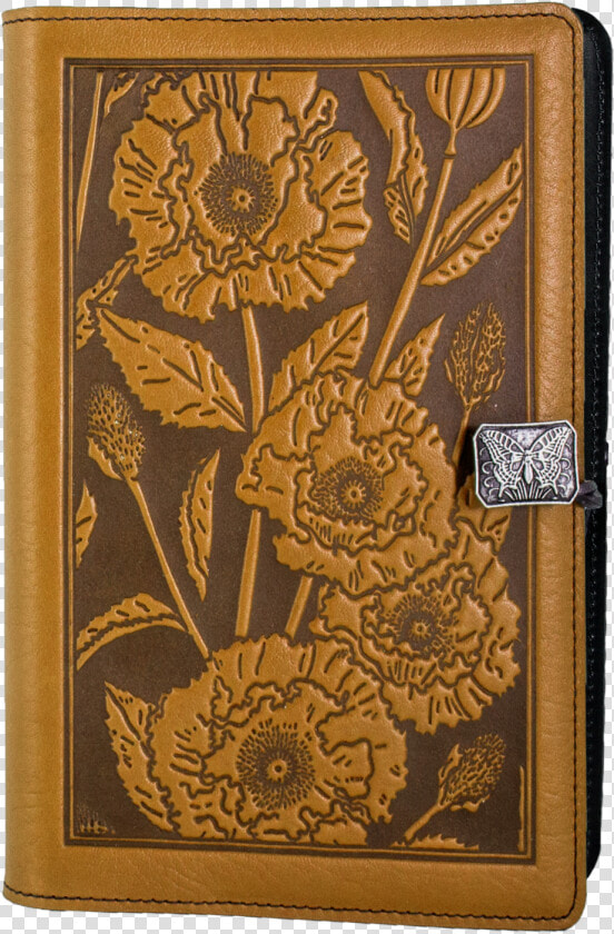 Large Leather Notebook Cover   Leather Tooled California Poppy Flower  HD Png DownloadTransparent PNG