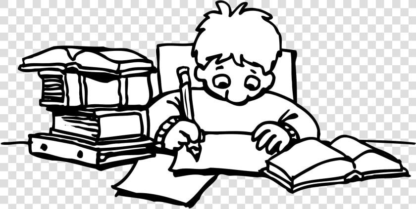 Child Doing Homework Png Black And White   Homework Clipart Black And White  Transparent PngTransparent PNG