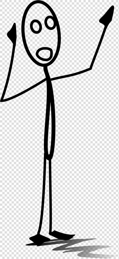 Black And White Drawing Of The Calling Stickman Clipart   Stick Man Looking Up  HD Png DownloadTransparent PNG