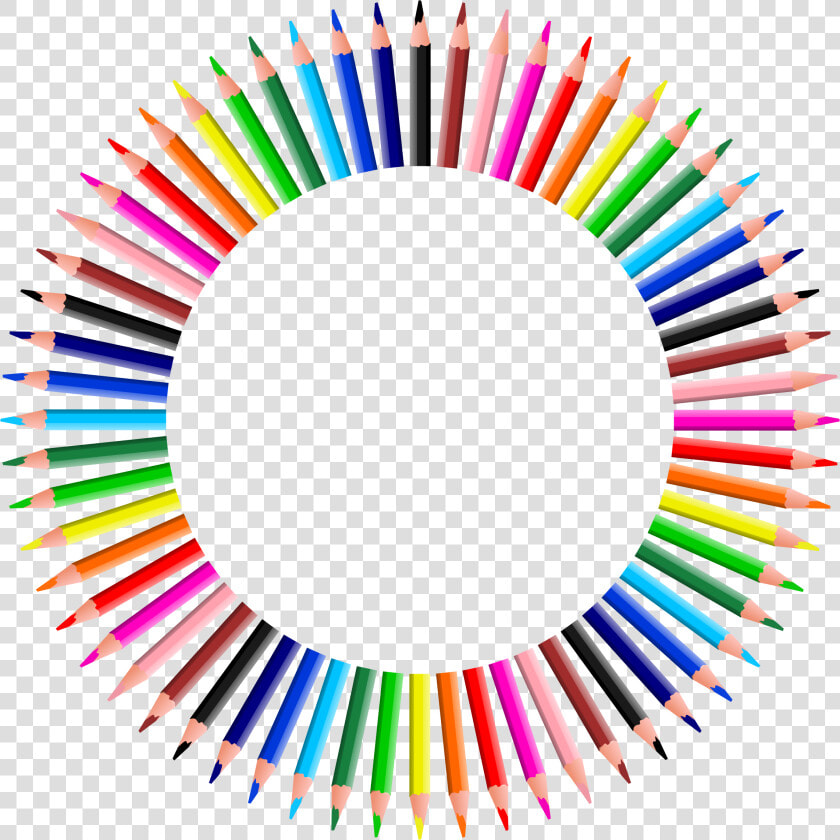 Colorful Pencils Frame 4 Clip Arts   Circle Of Pencils Png  Transparent PngTransparent PNG