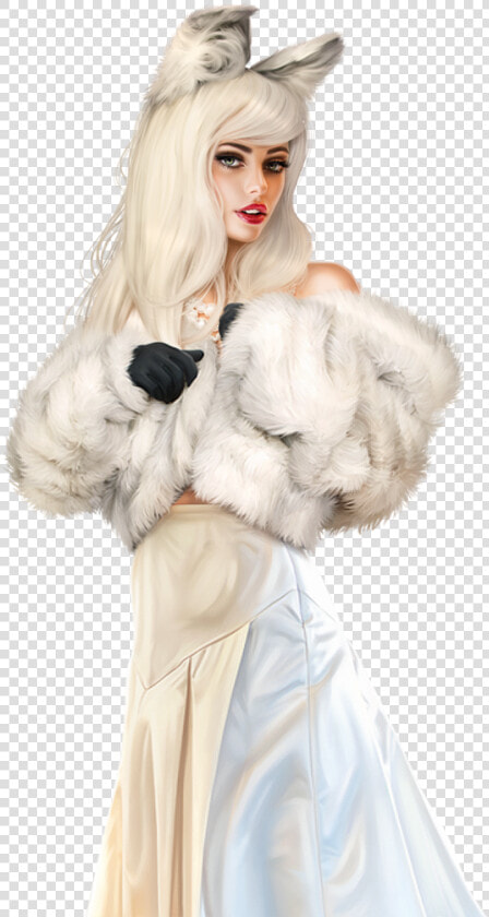 Pin Up Art  Rubrics  Iris  Fur Coat  Tube  Women S   HD Png DownloadTransparent PNG