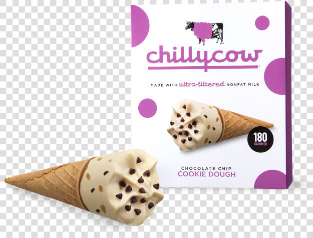 Chocolate Chip Cookie Dough   Chilly Cow Chocolate Chip Cookie Dough Cone  HD Png DownloadTransparent PNG