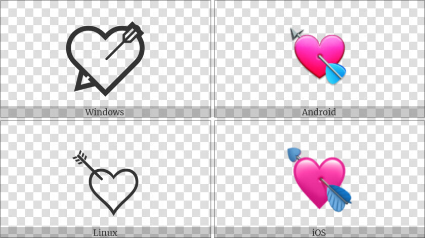 Heart With Arrow On Various Operating Systems   Heart  HD Png DownloadTransparent PNG