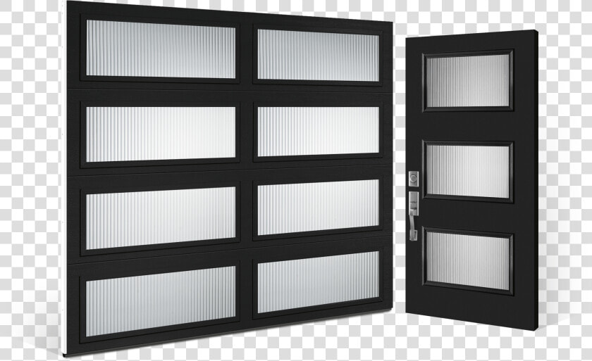 Modern Collection Garage Door Complimenting Entry Door   Garage Door And Entry Door Black  HD Png DownloadTransparent PNG