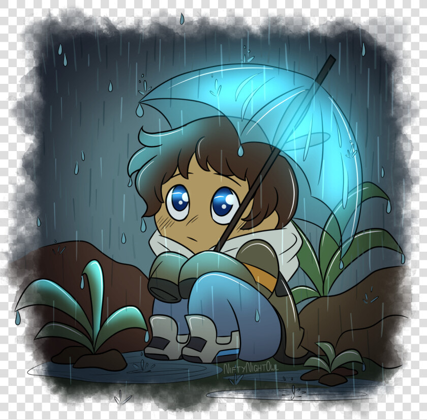 Niftynightowl   “rainy Planet ”   Chibi Lance Voltron Rain  HD Png DownloadTransparent PNG