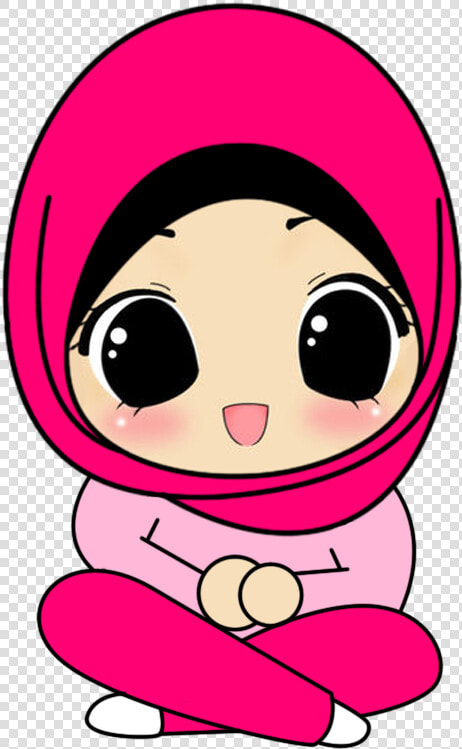 Wanita Hijabkartun Updated Their Cover Wanita Hijab   Cartoon Hijab Pink  HD Png DownloadTransparent PNG