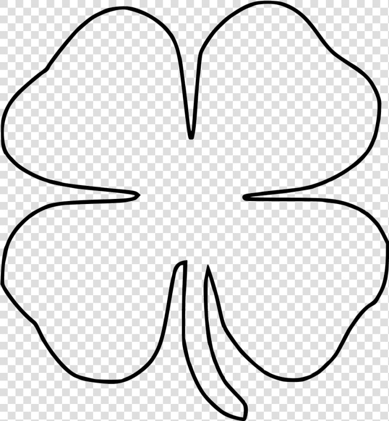 Four Leaf Clover Transparent Clip Art   4 Leaf Clover Outline Png  Png DownloadTransparent PNG