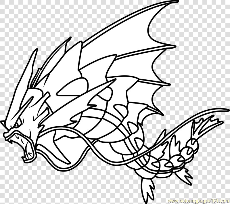 Gyarados Pokemon Coloring Pages Transparent Png   Mega Gyarados Coloring Page  Png DownloadTransparent PNG