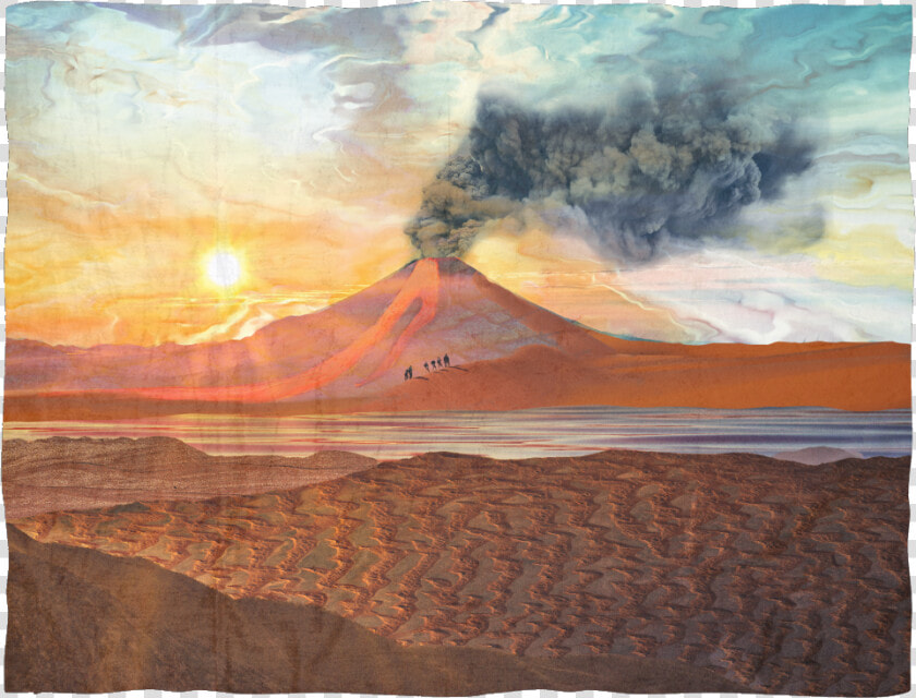 Lava Flow Fleece Blanket   Lava Mountain Painting  HD Png DownloadTransparent PNG