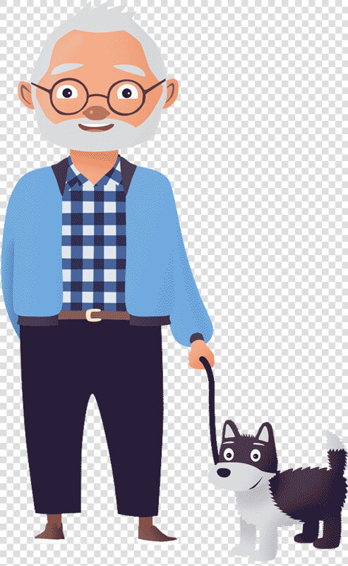 Golden Charter Grandad Plus Dog   Cartoon  HD Png DownloadTransparent PNG