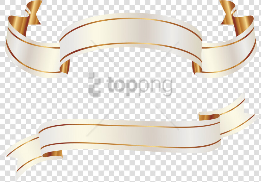 Free Png Gold Banner Ribbon Png Png Images Transparent   White Gold Ribbon Vector  Png DownloadTransparent PNG