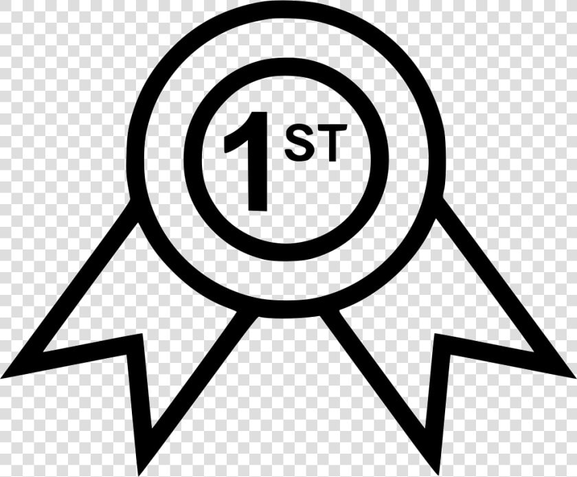 Ribbon First Place Good   Black And White First Place Ribbon  HD Png DownloadTransparent PNG