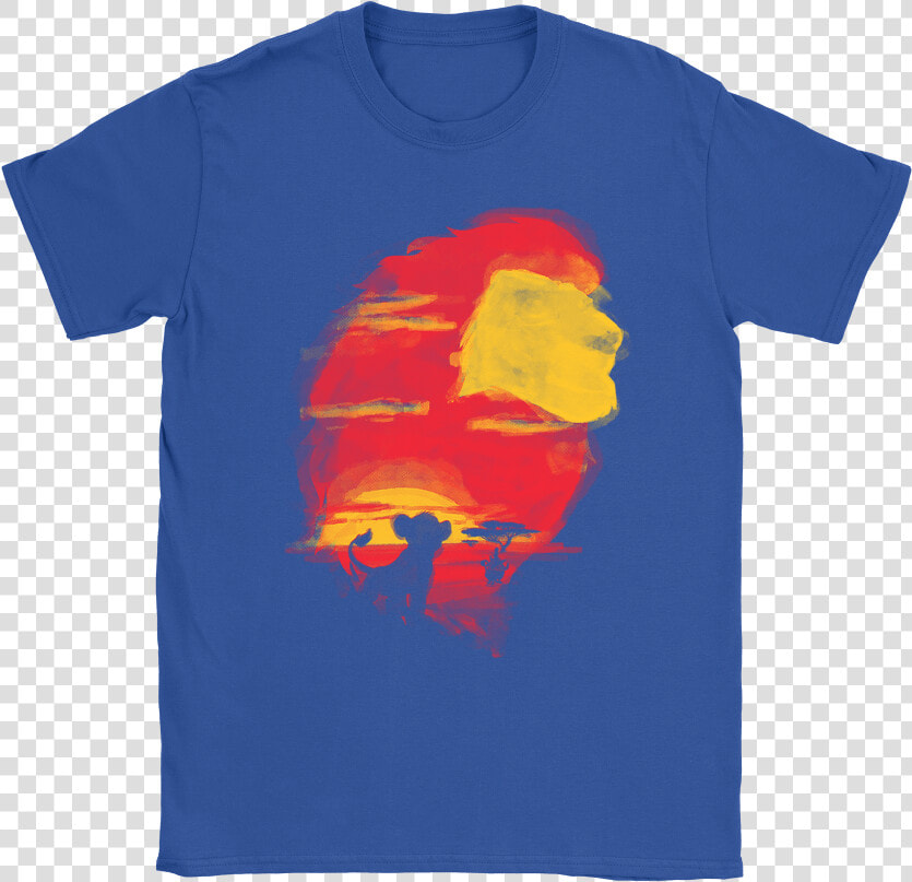 Lion King Setting Sun Mufasa King Of The Pride Lands   Mickey Mouse Cool T Shirt  HD Png DownloadTransparent PNG