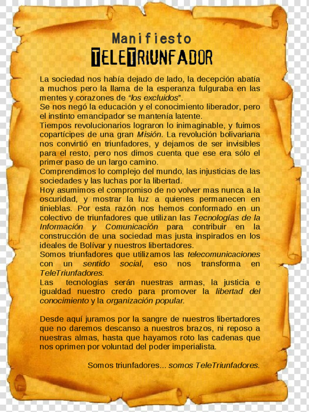 Manifiesto Teletriunfador   Cali  HD Png DownloadTransparent PNG