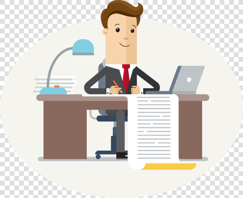 Transparent Cartoon Desk Png   Accountant Illustration  Png DownloadTransparent PNG