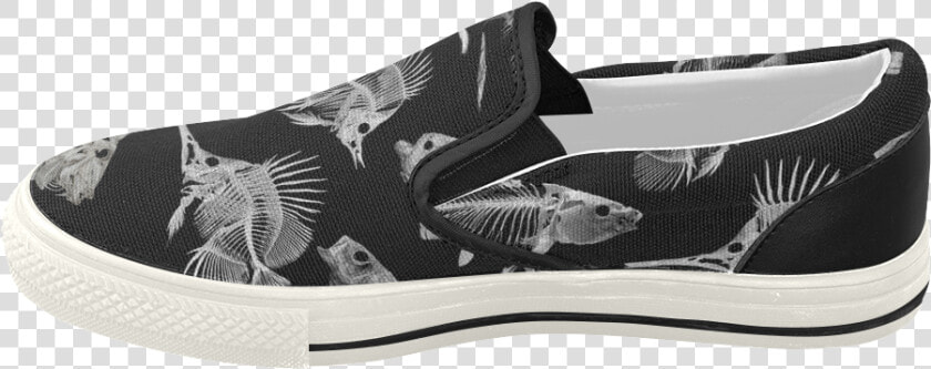 Skeleton Fish Women S Slip on Canvas Shoes   Fish Skeleton  HD Png DownloadTransparent PNG