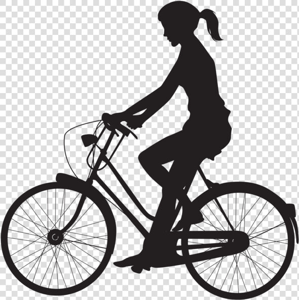 Transportation Cycling Bicycle Clip Art   Female Cycling Silhouette  HD Png DownloadTransparent PNG