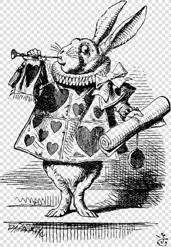 Alice In Wonderland Tenniel Cheshire   White Rabbit Alice In Wonderland Original  HD Png DownloadTransparent PNG