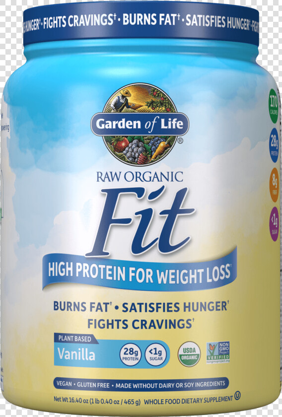 Raw Organic Fit Protein Powder Vanilla   Fit Garden Of Life Protein  HD Png DownloadTransparent PNG