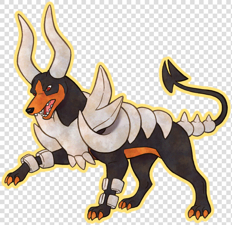 Mega Houndoom From 2017′s Inktober   Cartoon  HD Png DownloadTransparent PNG