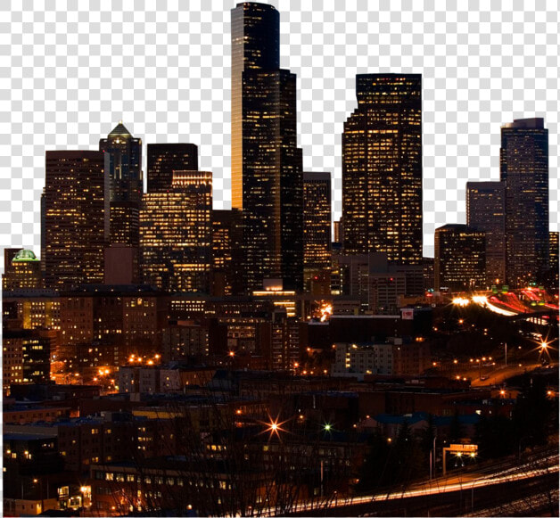 Seattle City Skyline   Building Night Wallpaper Hd  HD Png DownloadTransparent PNG