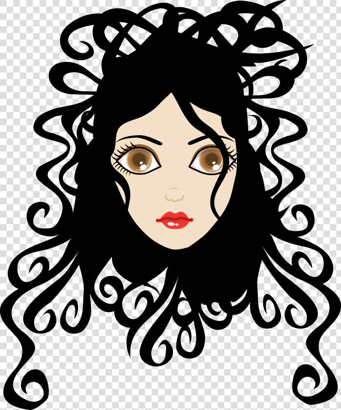 28 Collection Of Curly Hair Clipart Png   Curly Hair Cartoon Women  Transparent PngTransparent PNG